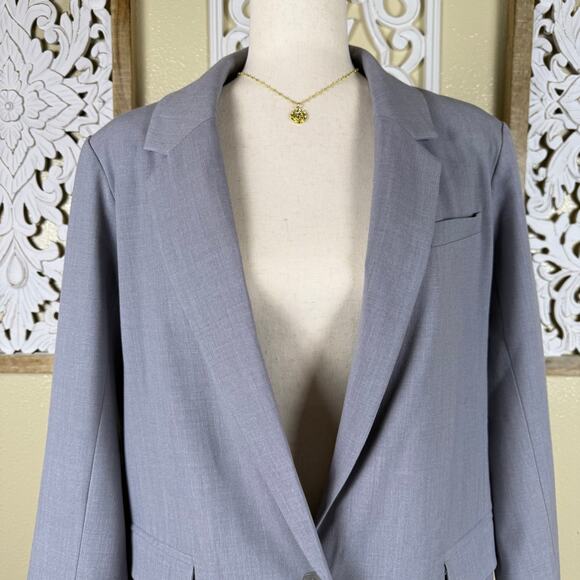 Abercrombie & Fitch | Women’s Classic Suiting Blazer Single Button Grey Large - Picture 9 of 9
